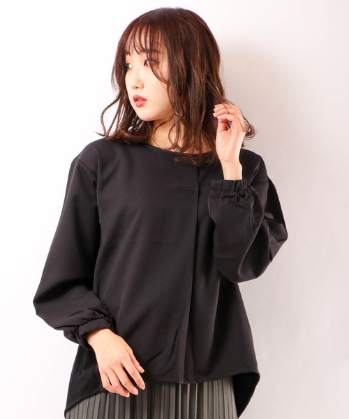 Anna Nicola(アンナニコラ)の「Anna Nicola 切り替えブラウス(シャツ/ブラウス・レディース・レッド/イエロー/ブラック・M)」の2枚目の写真