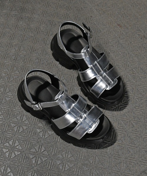 NOFALL(ノーフォール)の「厚底スニーカーソールベルトサンダル(サンダル・レディース・ホワイト/シルバー/ブラック・S/LL/L/M/3L)」の7枚目の写真