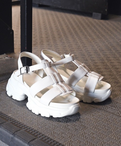 NOFALL(ノーフォール)の「厚底スニーカーソールベルトサンダル(サンダル・レディース・ホワイト/シルバー/ブラック・S/LL/L/M/3L)」の10枚目の写真