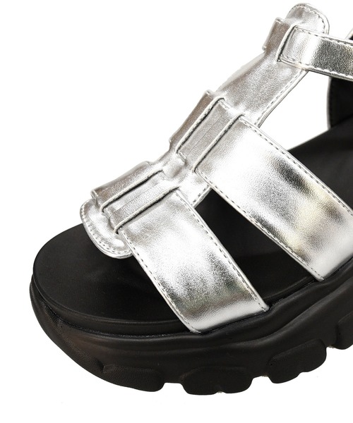 NOFALL(ノーフォール)の「厚底スニーカーソールベルトサンダル(サンダル・レディース・ホワイト/シルバー/ブラック・S/LL/L/M/3L)」の20枚目の写真