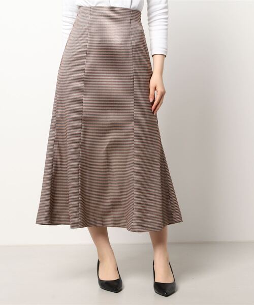 Te chichi TERRASSE（テチチテラス）の「チェックマーメイドスカート（スカート・レディース・ベージュ/ブラウン/オフホワイト・ﾌﾘ-）」の13枚目の写真