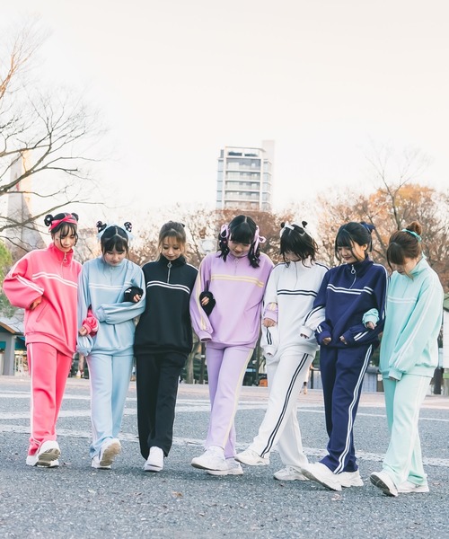 WEGO(ウィゴー)の「WEGO/ラインカラージャージパンツ(スウェットパンツ・レディース・ホワイト/ライム/サックスブルー/ピンク/パープル/ネイビー/ブラック・FREE)」の17枚目の写真