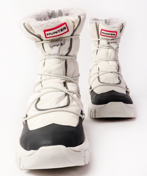 HUNTER(ハンター)の「HUNTER RECYCLED POLYESTER SNOW BOOT ハンター リサイクルポリエステルスノーブーツ(ブーツ・レディース・ホワイト/ブラック・23cm/24cm/25cm)」の4枚目の写真