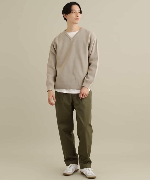 a.v.v(アーヴェヴェ)の「【2枚SET/洗濯機で洗える】カットソー付きVネックアゼニット(ニット/セーター・メンズ・ベージュ/ライトブルー/ネイビー/チャコールグレー/ピンク/ホワイト・50/46/48/44)」の7枚目の写真