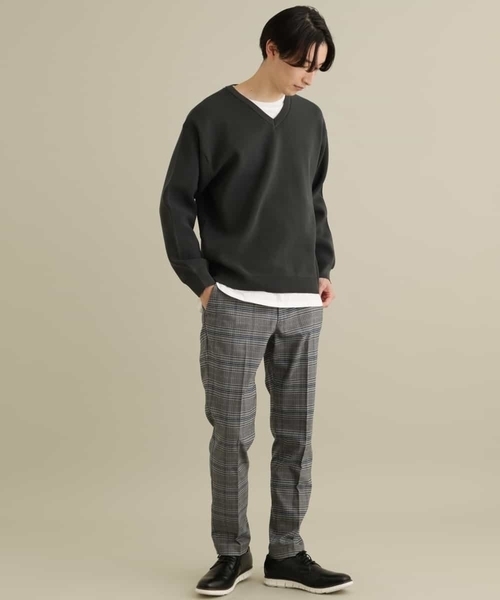 a.v.v(アーヴェヴェ)の「【2枚SET/洗濯機で洗える】カットソー付きVネックアゼニット(ニット/セーター・メンズ・ベージュ/ライトブルー/ネイビー/チャコールグレー/ピンク/ホワイト・50/46/48/44)」の11枚目の写真