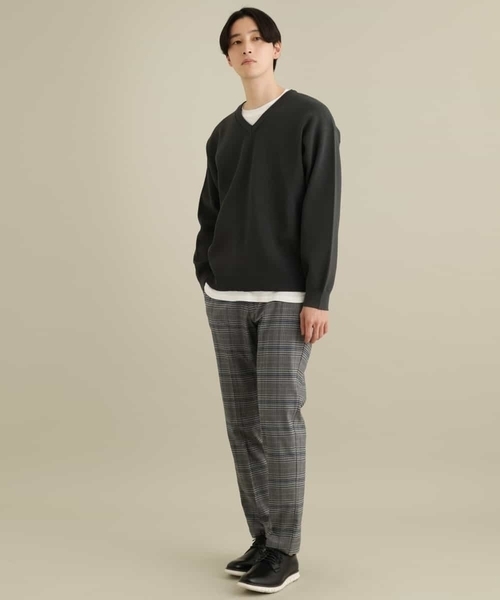 a.v.v(アーヴェヴェ)の「【2枚SET/洗濯機で洗える】カットソー付きVネックアゼニット(ニット/セーター・メンズ・ベージュ/ライトブルー/ネイビー/チャコールグレー/ピンク/ホワイト・50/46/48/44)」の12枚目の写真
