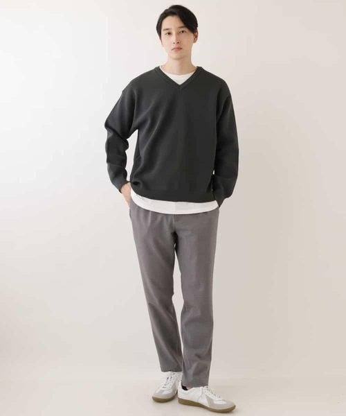 a.v.v(アーヴェヴェ)の「【2枚SET/洗濯機で洗える】カットソー付きVネックアゼニット(ニット/セーター・メンズ・ベージュ/ライトブルー/ネイビー/チャコールグレー/ピンク/ホワイト・50/46/48/44)」の15枚目の写真