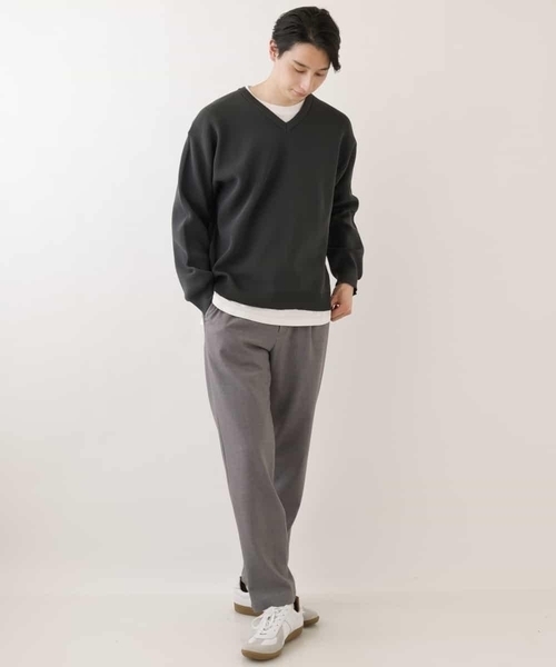 a.v.v(アーヴェヴェ)の「【2枚SET/洗濯機で洗える】カットソー付きVネックアゼニット(ニット/セーター・メンズ・ベージュ/ライトブルー/ネイビー/チャコールグレー/ピンク/ホワイト・50/46/48/44)」の16枚目の写真