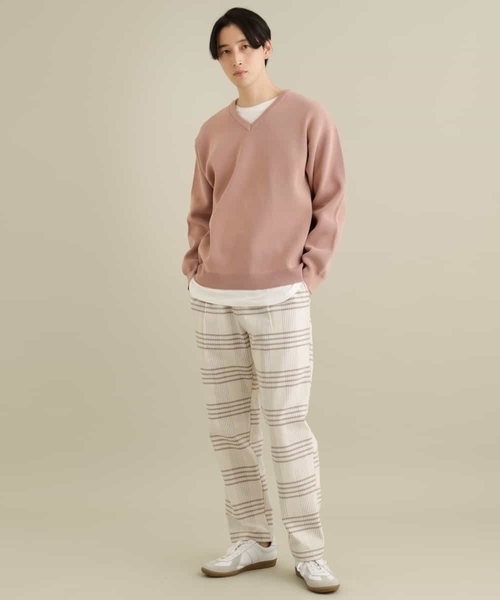 a.v.v(アーヴェヴェ)の「【2枚SET/洗濯機で洗える】カットソー付きVネックアゼニット(ニット/セーター・メンズ・ベージュ/ライトブルー/ネイビー/チャコールグレー/ピンク/ホワイト・50/46/48/44)」の20枚目の写真