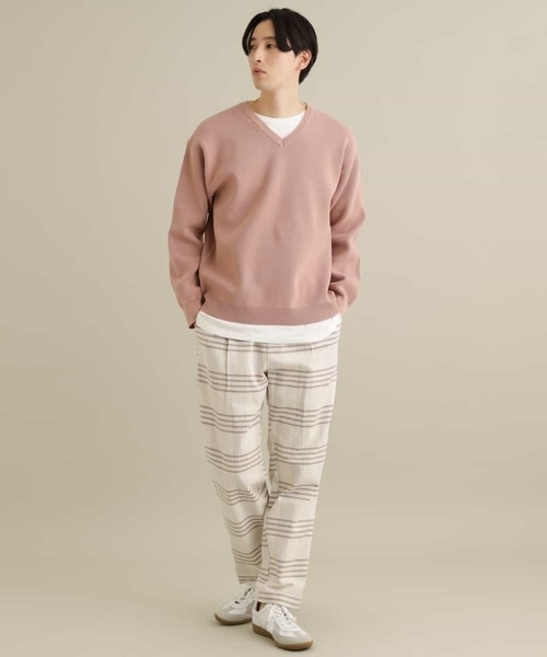 a.v.v(アーヴェヴェ)の「【2枚SET/洗濯機で洗える】カットソー付きVネックアゼニット(ニット/セーター・メンズ・ベージュ/ライトブルー/ネイビー/チャコールグレー/ピンク/ホワイト・50/46/48/44)」の21枚目の写真