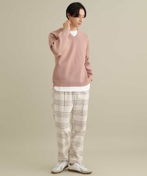a.v.v(アーヴェヴェ)の「【2枚SET/洗濯機で洗える】カットソー付きVネックアゼニット(ニット/セーター・メンズ・ベージュ/ライトブルー/ネイビー/チャコールグレー/ピンク/ホワイト・50/46/48/44)」の22枚目の写真