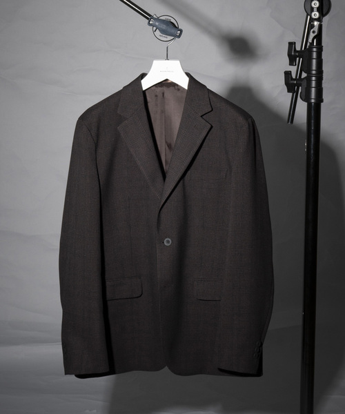 MAISON SPECIAL ダークブラウン テーラードジャケット Leather Tailored Jacket