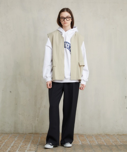 flaner（フラネ）の「Loose military vest/ルーズミリタリーベスト（ベスト・レディース・ベージュ/チャコールグレー/カーキ・MEDIUM/LARGE）」の22枚目の写真