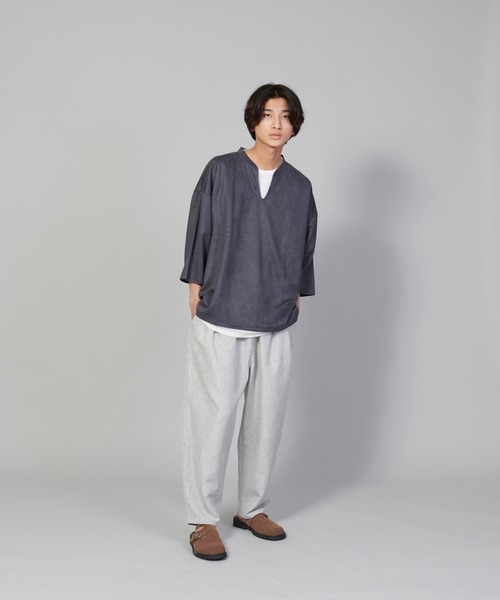 UNIIT(ユニット)の「【UNIIT/ユニット】テックリネンルーズ7分丈パンツ ワイドパンツ バギーボトム バルーンシルエット(その他パンツ・メンズ・チャコールグレー/グレー/ブルー・SMALL/MEDIUM/LARGE)」の8枚目の写真