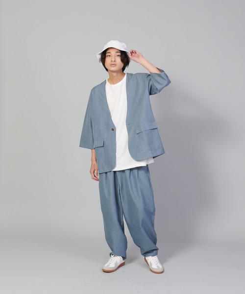 UNIIT(ユニット)の「【UNIIT/ユニット】テックリネンルーズ7分丈パンツ ワイドパンツ バギーボトム バルーンシルエット(その他パンツ・メンズ・チャコールグレー/グレー/ブルー・SMALL/MEDIUM/LARGE)」の15枚目の写真