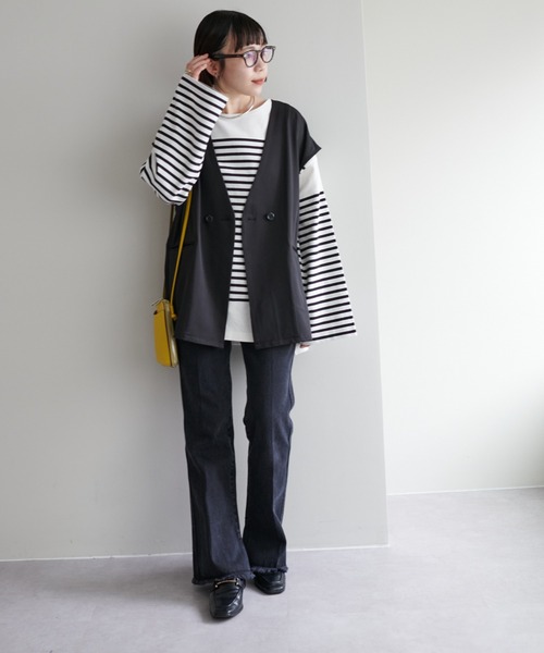 DISCOAT（ディスコート）の「【WEB限定】ミドルベスト（ベスト・レディース・ブラック/グレー/ライトベージュ/グレイッシュベージュ・FREE）」の6枚目の写真