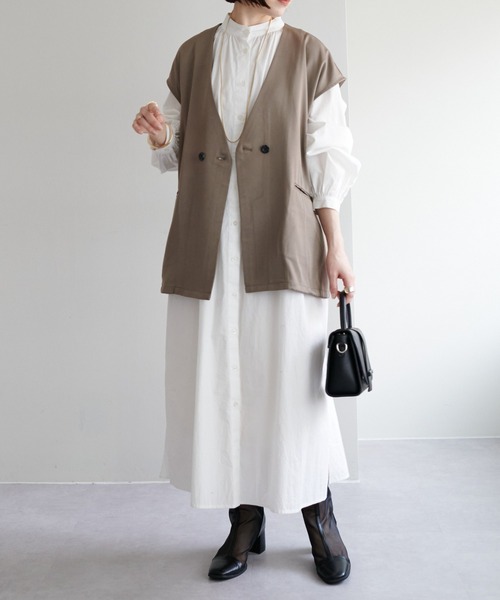 DISCOAT（ディスコート）の「【WEB限定】ミドルベスト（ベスト・レディース・ブラック/グレー/ライトベージュ/グレイッシュベージュ・FREE）」の9枚目の写真