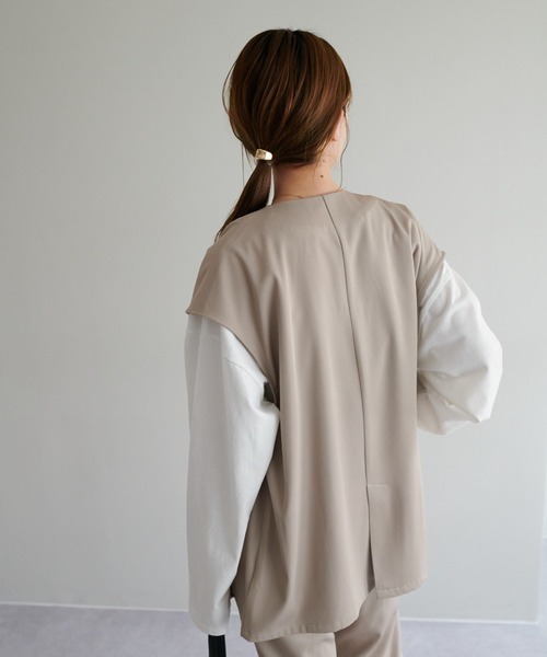 DISCOAT（ディスコート）の「【WEB限定】ミドルベスト（ベスト・レディース・ブラック/グレー/ライトベージュ/グレイッシュベージュ・FREE）」の8枚目の写真