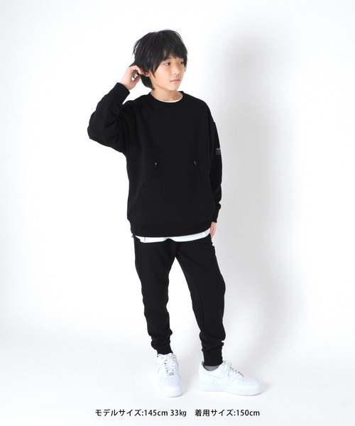 GLAZOS（グラソス）の「[テーパード]裏毛・ファスナーポケットスウェットパンツ【セットアップ対応】（スウェットパンツ・キッズ・ホワイト/ブラック/ブルー・130cm/140cm/150cm/160cm/170cm）」の13枚目の写真