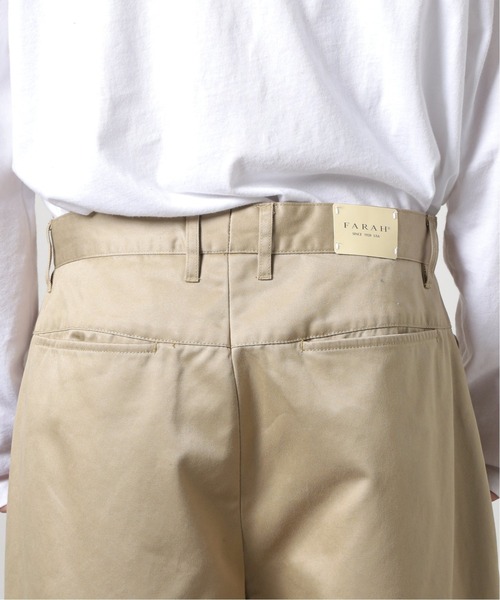 FARAH（ファーラー）の「【FARAH/ファーラー】1タック ワイドテーパード チノパンツ（チノパンツ・メンズ・ベージュ・34/30/32）」の7枚目の写真