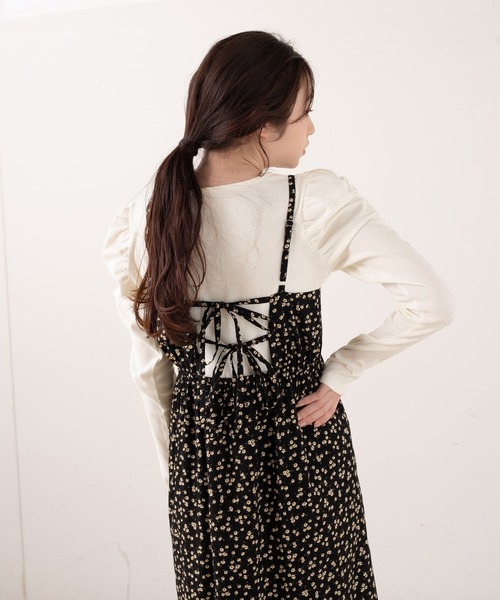 OLIVE des OLIVE（オリーブデオリーブ）の「【WEB限定】テレコインナー×キャミワンピースset（ワンピース・レディース・ブラック/オフホワイト/サックスブルー・FREE）」の2枚目の写真