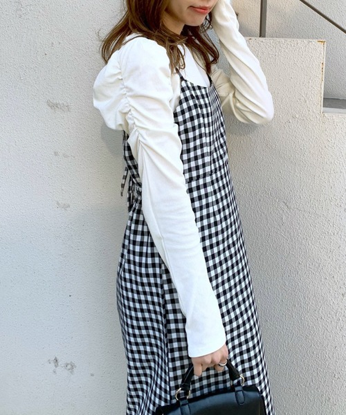 OLIVE des OLIVE（オリーブデオリーブ）の「【WEB限定】テレコインナー×キャミワンピースset（ワンピース・レディース・ブラック/オフホワイト/サックスブルー・FREE）」の8枚目の写真