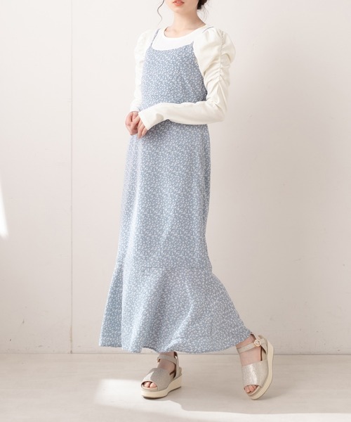 OLIVE des OLIVE（オリーブデオリーブ）の「【WEB限定】テレコインナー×キャミワンピースset（ワンピース・レディース・ブラック/オフホワイト/サックスブルー・FREE）」の12枚目の写真