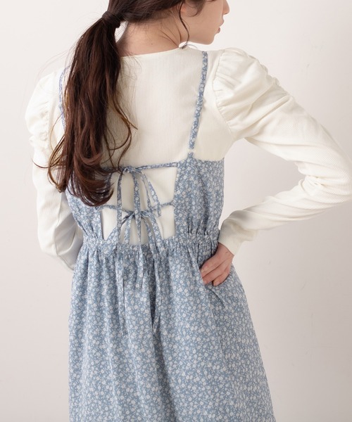 OLIVE des OLIVE（オリーブデオリーブ）の「【WEB限定】テレコインナー×キャミワンピースset（ワンピース・レディース・ブラック/オフホワイト/サックスブルー・FREE）」の16枚目の写真