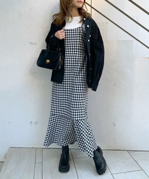 OLIVE des OLIVE（オリーブデオリーブ）の「【WEB限定】テレコインナー×キャミワンピースset（ワンピース・レディース・ブラック/オフホワイト/サックスブルー・FREE）」の10枚目の写真