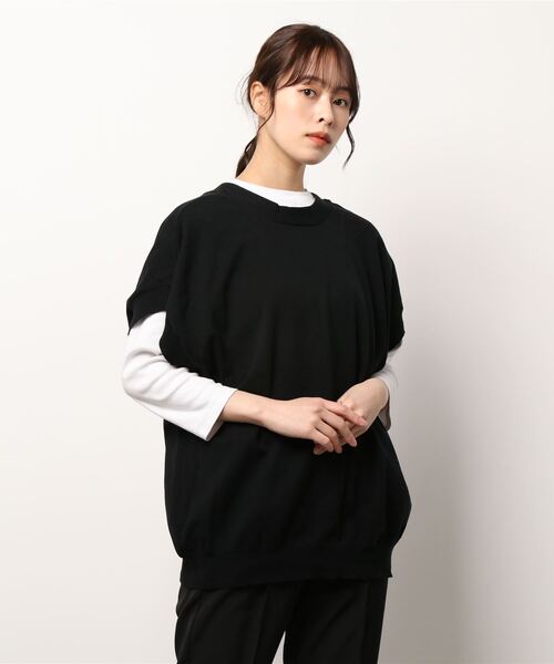 STYLEBLOCK（スタイルブロック）の「前後2WAYニットオーバーベスト（ベスト・レディース・ライトベージュ/オフホワイト/ブラック/グリーン・M）」の3枚目の写真
