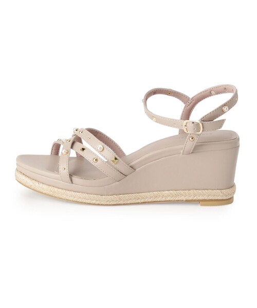 ESPERANZA(エスペランサ)の「◆【ストラップ/スタッズ/歩きやすい】ローウェッジスタッズサンダル(サンダル・レディース・ブラック/ベージュ/ネイビー/オレンジ/アイボリー・LL/S/M/L)」の22枚目の写真