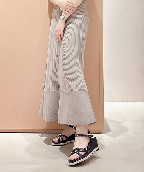 ESPERANZA(エスペランサ)の「◆【ストラップ/スタッズ/歩きやすい】ローウェッジスタッズサンダル(サンダル・レディース・ブラック/ベージュ/ネイビー/オレンジ/アイボリー・LL/S/M/L)」の14枚目の写真