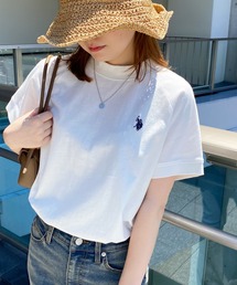 U.S. POLO ASSN./ユーエスポロアッスン 綿100%ワンポイント刺繍プチハイネックTシャツ