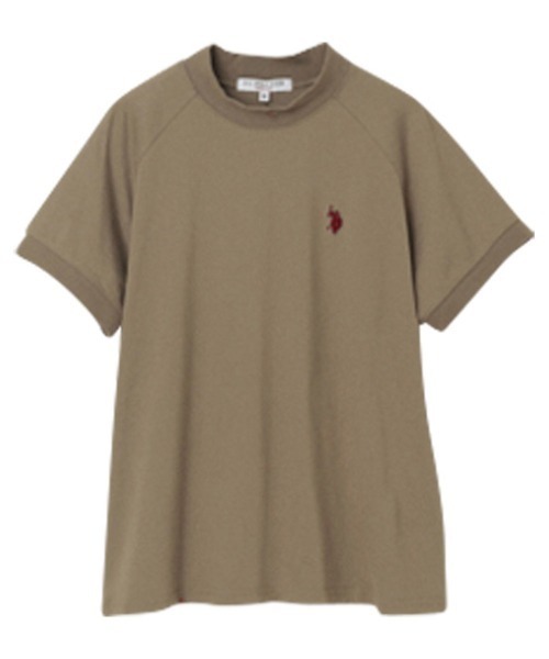 U.S. POLO ASSN.(ユーエスポロアッスン)の「U.S. POLO ASSN./ユーエスポロアッスン 綿100%ワンポイント刺繍プチハイネックTシャツ(Tシャツ/カットソー・レディース・ネイビー/モカ/セージグリーン/オフホワイト/ブラック系その他/ホワイト系その他・L/LL/M)」の10枚目の写真