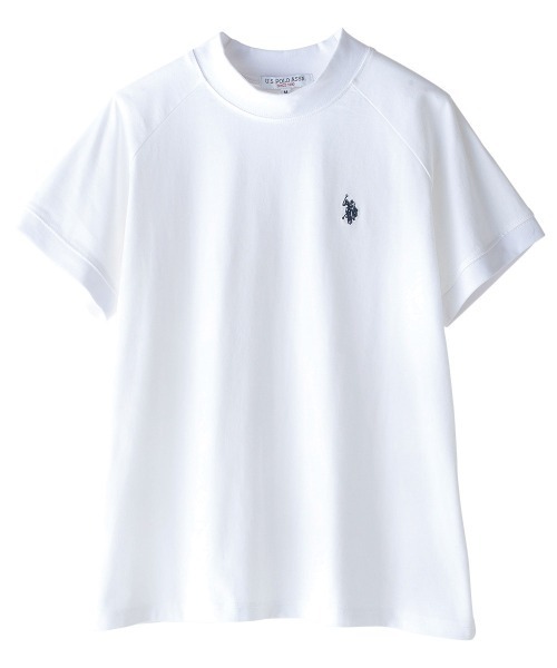 U.S. POLO ASSN.(ユーエスポロアッスン)の「U.S. POLO ASSN./ユーエスポロアッスン 綿100%ワンポイント刺繍プチハイネックTシャツ(Tシャツ/カットソー・レディース・ネイビー/モカ/セージグリーン/オフホワイト/ブラック系その他/ホワイト系その他・L/LL/M)」の7枚目の写真