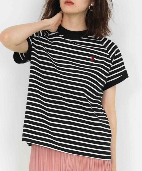 U.S. POLO ASSN.(ユーエスポロアッスン)の「U.S. POLO ASSN./ユーエスポロアッスン 綿100%ワンポイント刺繍プチハイネックTシャツ(Tシャツ/カットソー・レディース・ネイビー/モカ/セージグリーン/オフホワイト/ブラック系その他/ホワイト系その他・L/LL/M)」の18枚目の写真