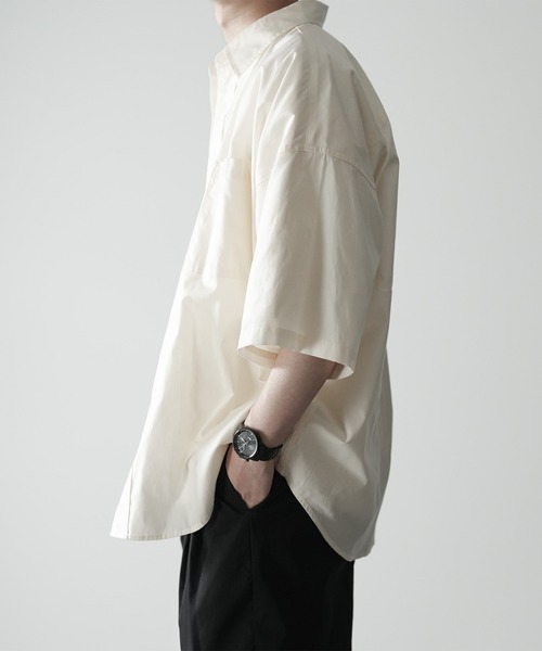 ESPONT（エスポント）の「【ESPONT】organic cotton half sleeve shirt（シャツ/ブラウス・メンズ・オリーブ/アイボリー・S/M/L）」の16枚目の写真