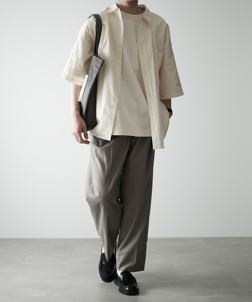 ESPONT（エスポント）の「【ESPONT】organic cotton half sleeve shirt（シャツ/ブラウス・メンズ・オリーブ/アイボリー・S/M/L）」の22枚目の写真