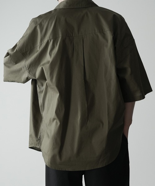 ESPONT（エスポント）の「【ESPONT】organic cotton half sleeve shirt（シャツ/ブラウス・メンズ・オリーブ/アイボリー・S/M/L）」の19枚目の写真