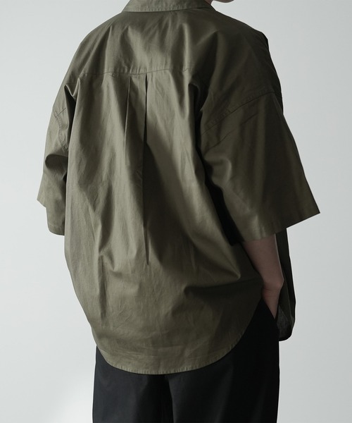 ESPONT（エスポント）の「【ESPONT】organic cotton half sleeve shirt（シャツ/ブラウス・メンズ・オリーブ/アイボリー・S/M/L）」の20枚目の写真