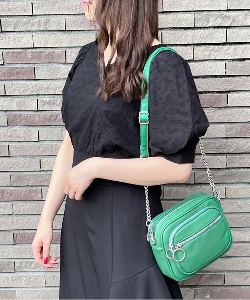 Stone ◆ショルダーバッグ ライトグリーン 送料関税込 one way（ワンウェイ）の「横型ショルダーバッグ（ショルダー