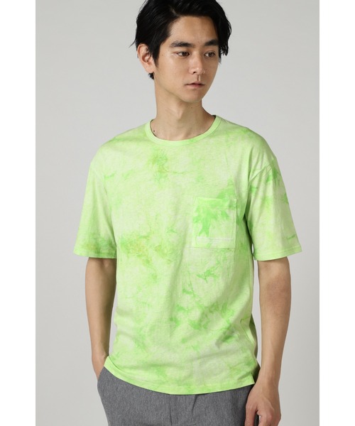 HIGH STREET（ハイストリート）の「HIGH STREET∴タイダイ染メ半袖BigポケTee（Tシャツ/カットソー・メンズ・ライトグリーン/ピンク・L/LL/M）」の2枚目の写真