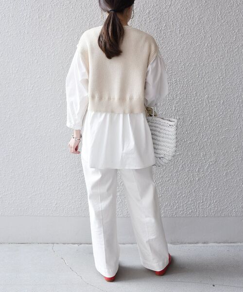 SHIPS(シップス)の「〈手洗い可能〉7分袖シャツ×ニットベストコンビトップス◆(ベスト・レディース・ナチュラル/コバルトブルー・ONE SIZE)」の17枚目の写真