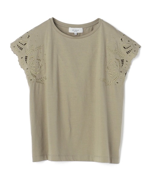 LE SOUK HOLIDAY(ルスークホリデー)の「刺しゅうスリーブプルオーバー(Tシャツ/カットソー・レディース・ブラック/オフホワイト/モカ・M/L)」の20枚目の写真
