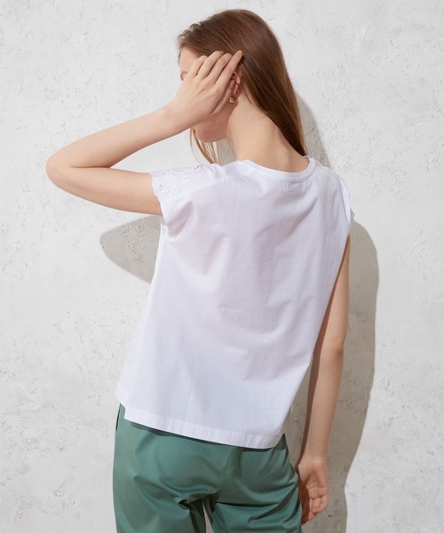 LE SOUK HOLIDAY(ルスークホリデー)の「刺しゅうスリーブプルオーバー(Tシャツ/カットソー・レディース・ブラック/オフホワイト/モカ・M/L)」の16枚目の写真
