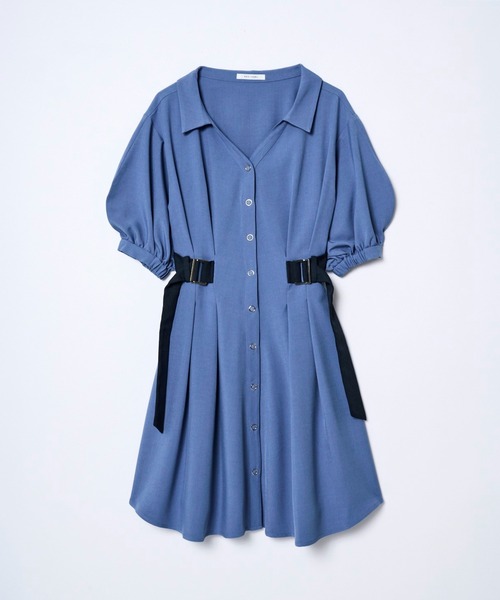 REDYAZEL（レディアゼル）の「ダブルバックルミニシャツワンピース（ワンピース・レディース・グリーン/ブルー/ネイビー・FREE）」の3枚目の写真