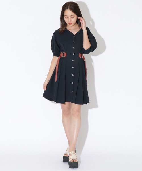 REDYAZEL（レディアゼル）の「ダブルバックルミニシャツワンピース（ワンピース・レディース・グリーン/ブルー/ネイビー・FREE）」の5枚目の写真