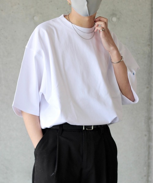 y/m by れぽすけ(イムバイレポスケ)の「ヘビーウェイトルーズウォッシングTシャツ(Tシャツ/カットソー・メンズ・ホワイト/チャコールグレー/ダークグリーン・MEDIUM/LARGE)」の2枚目の写真