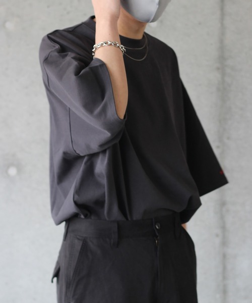 y/m by れぽすけ(イムバイレポスケ)の「ヘビーウェイトルーズウォッシングTシャツ(Tシャツ/カットソー・メンズ・ホワイト/チャコールグレー/ダークグリーン・MEDIUM/LARGE)」の18枚目の写真