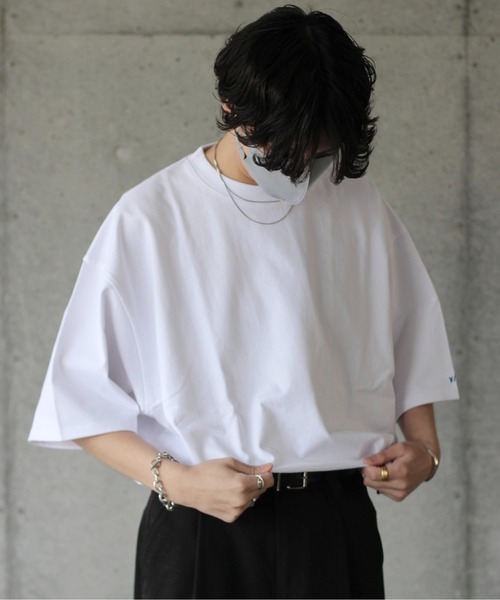 y/m by れぽすけ(イムバイレポスケ)の「ヘビーウェイトルーズウォッシングTシャツ(Tシャツ/カットソー・メンズ・ホワイト/チャコールグレー/ダークグリーン・MEDIUM/LARGE)」の9枚目の写真